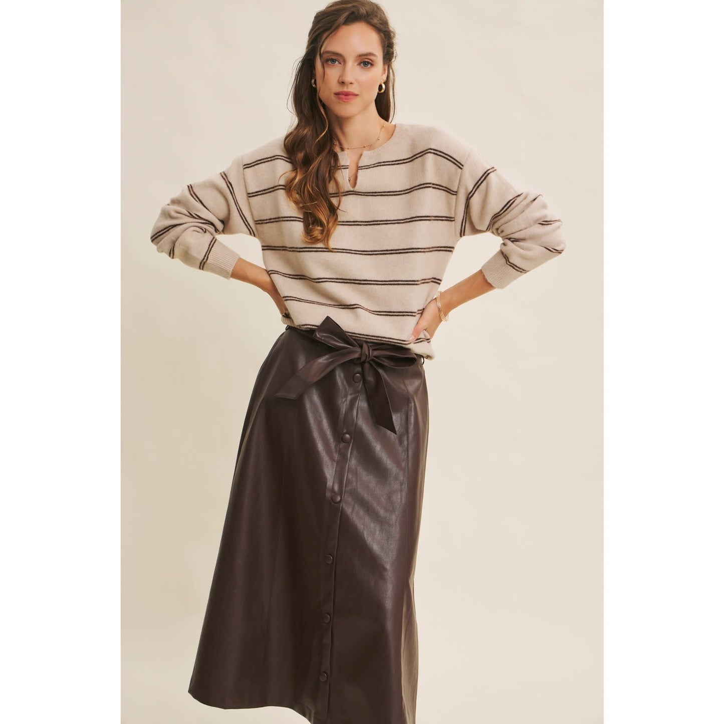Mocha Striped Sweater