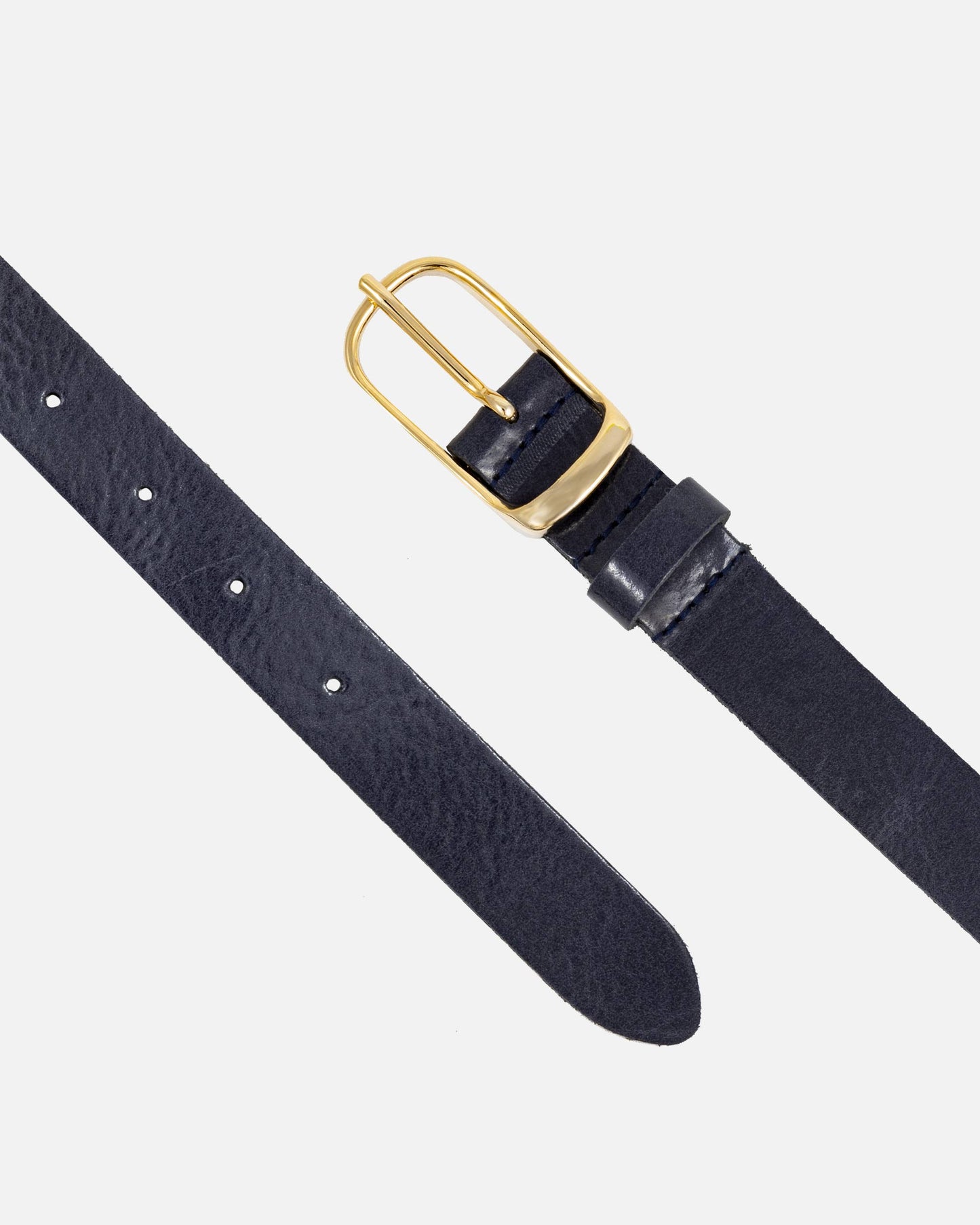 Lasse Navy Leather Belt