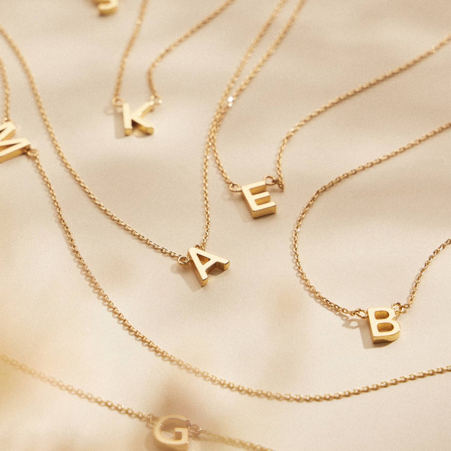 Letter Charm Gold Necklace