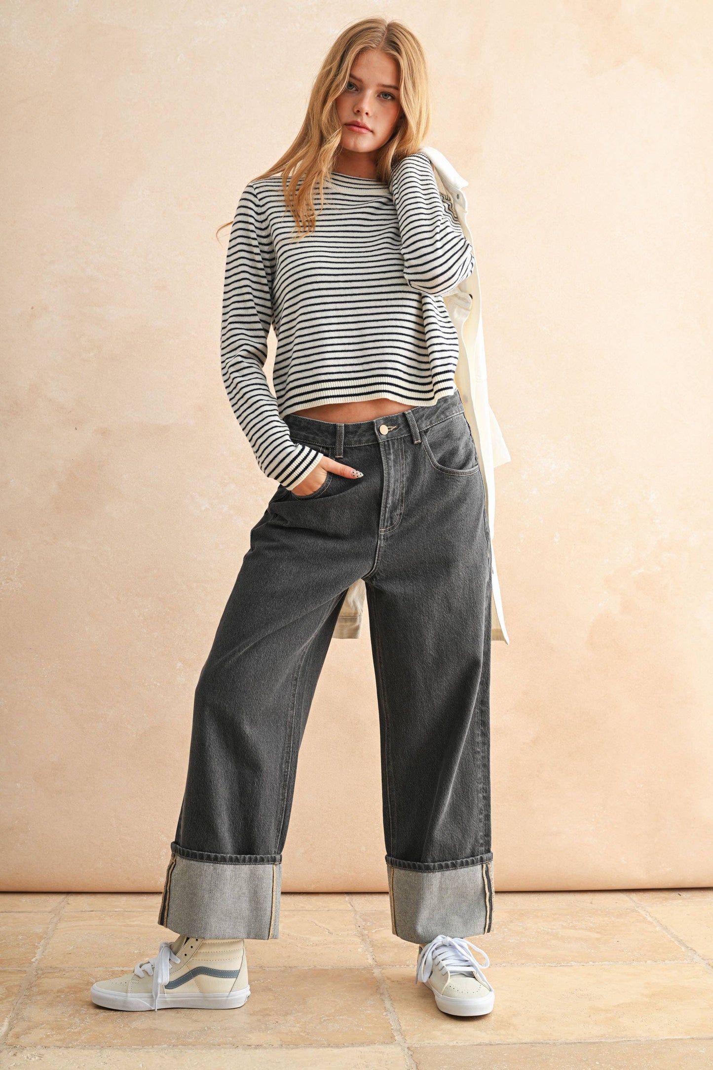 Navy Striped Sweater