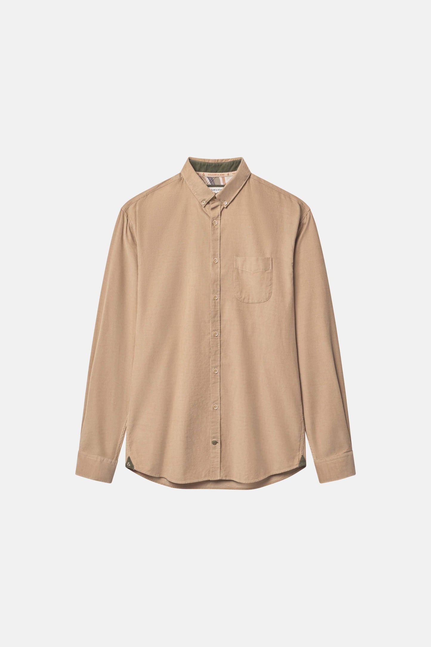 Mens Sand Corduroy Button Down