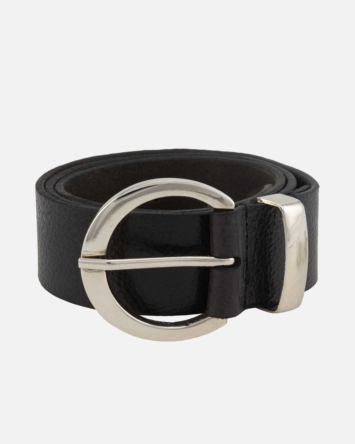 Crescent Buckle Leather Belt