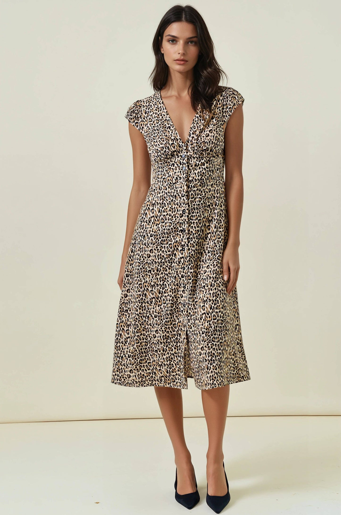 Leopard Print Midi Dress