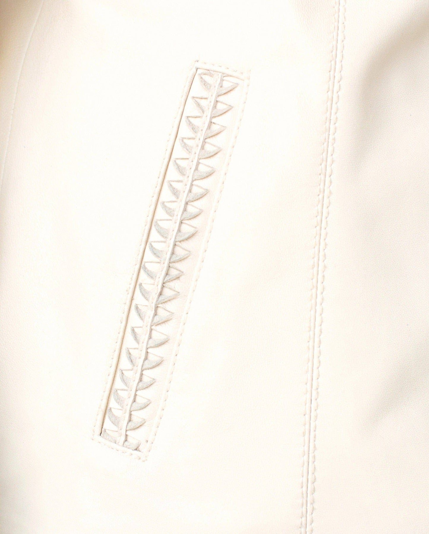 Creme Leather Jacket
