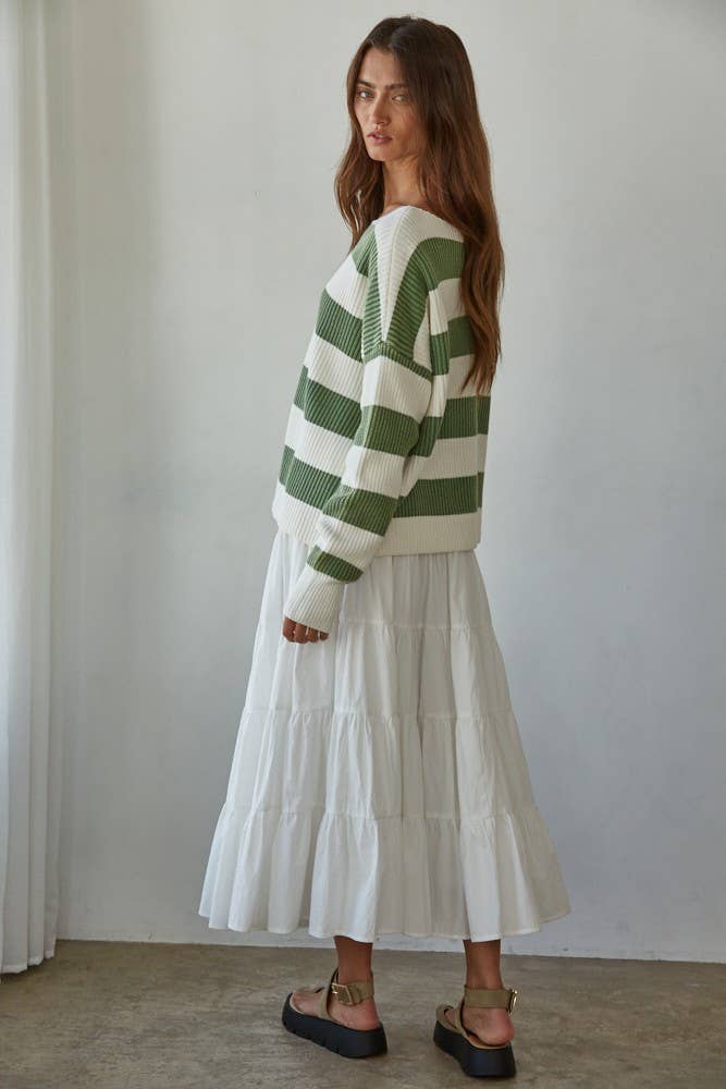 Green Boat Neck Sweater