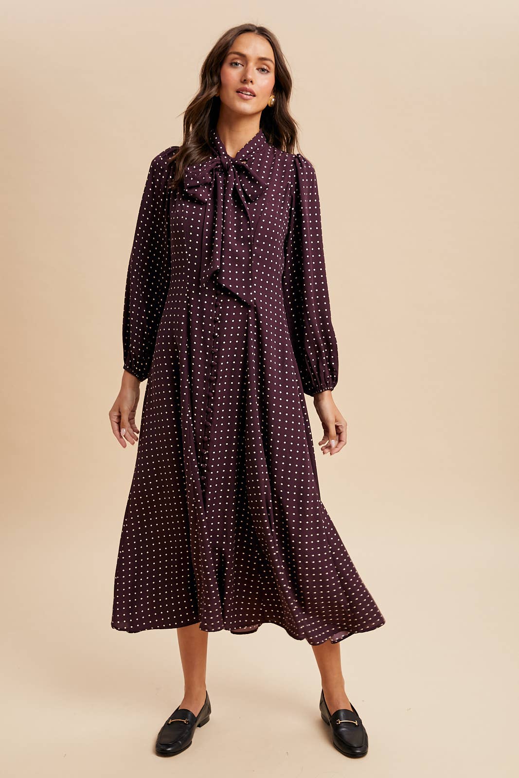 Sangria Polka Dot Dress