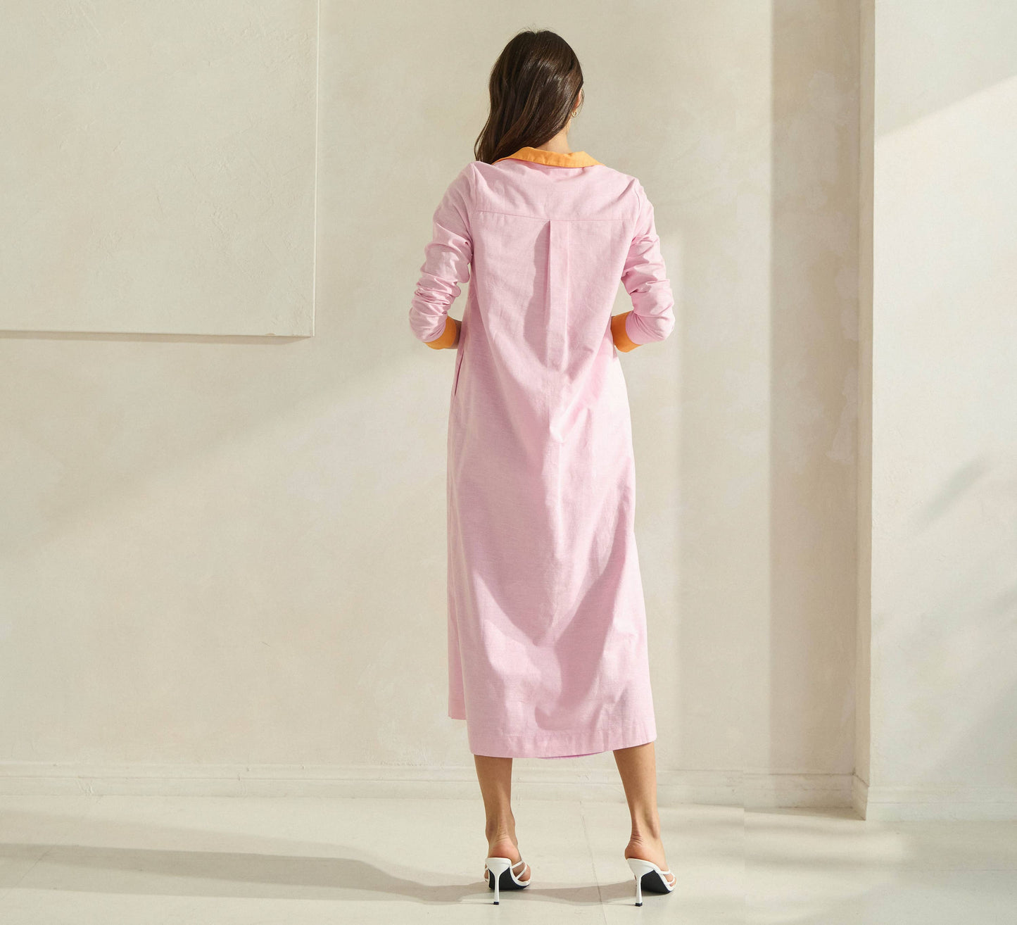 Pink & Orange Linen Dress