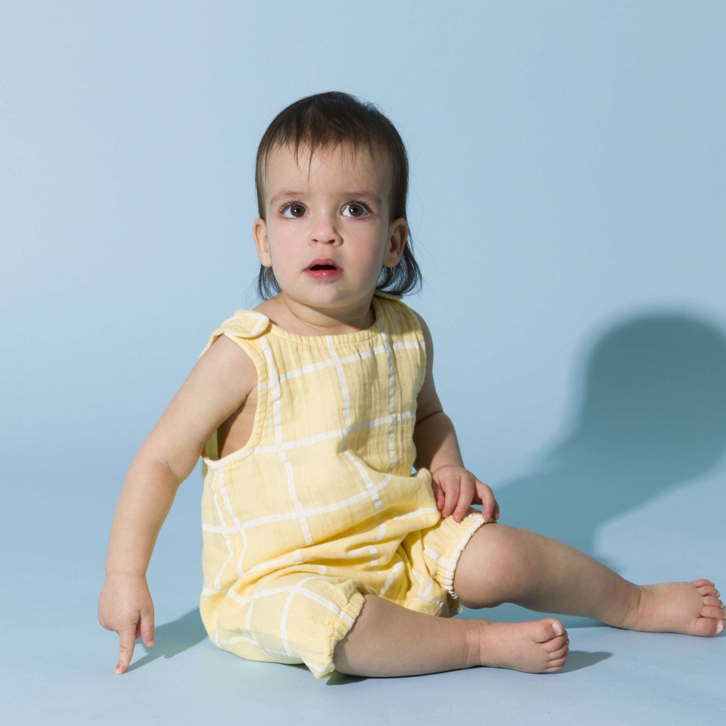 Gauze Bubble Romper - Yellow