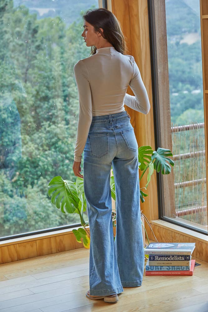 Grey Turtleneck Top