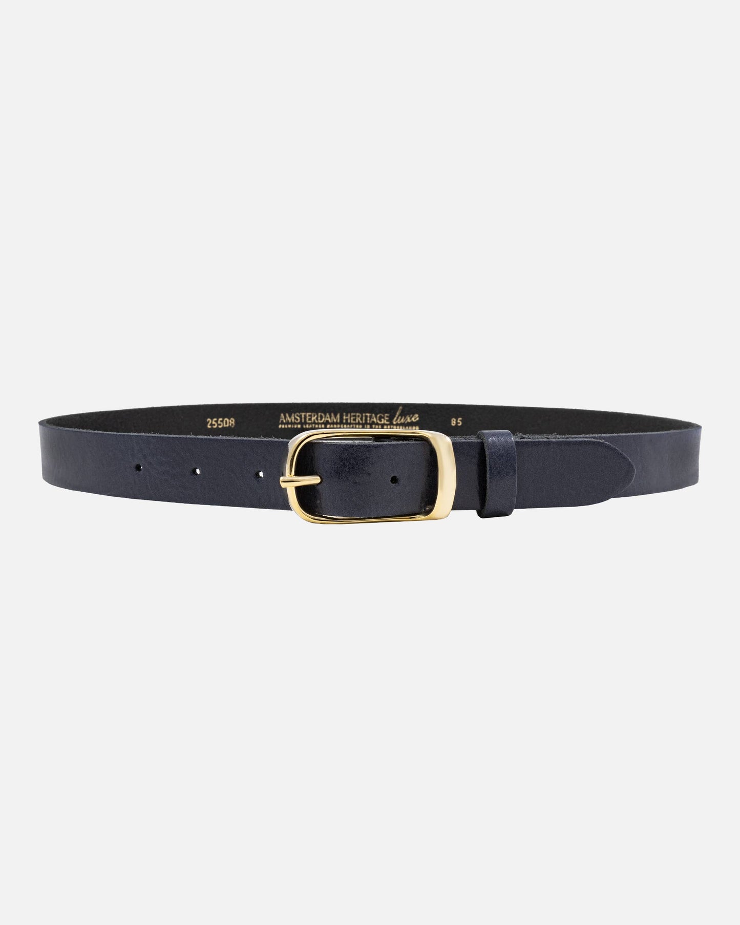 Lasse Navy Leather Belt