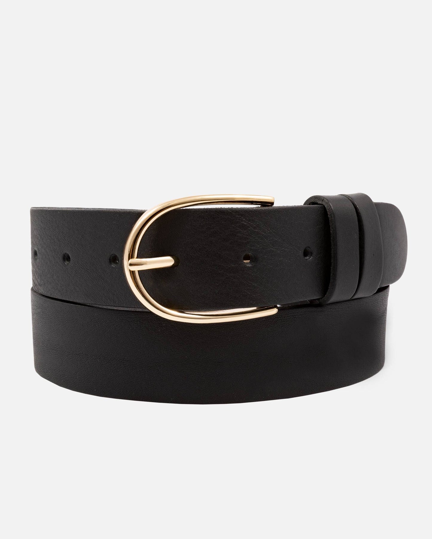 Drika Black Leather Belt