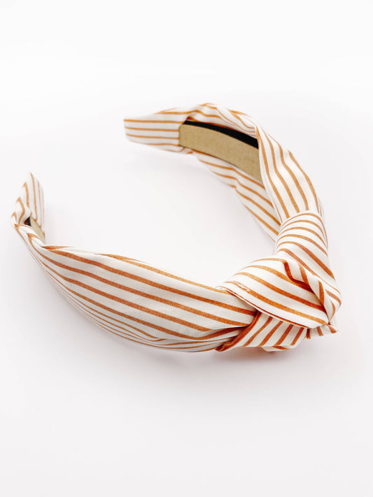 Copper Striped Knotted Headband