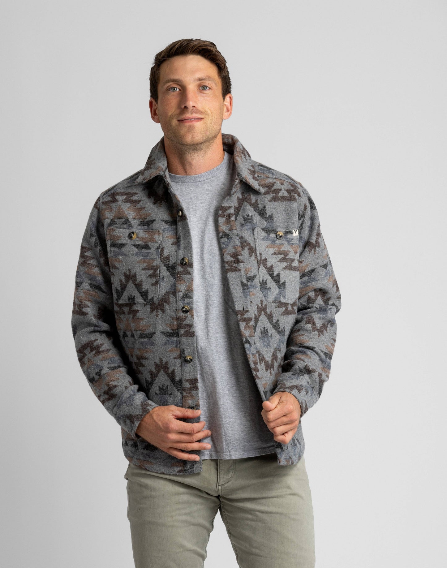 Mens Aztec Button Down