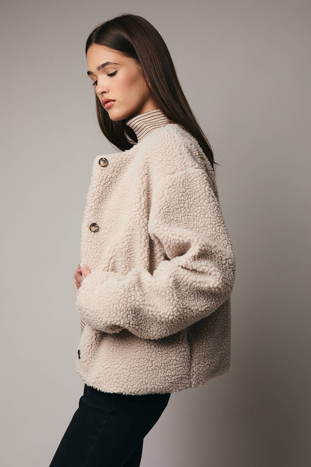 Oatmeal Sherpa Jacket