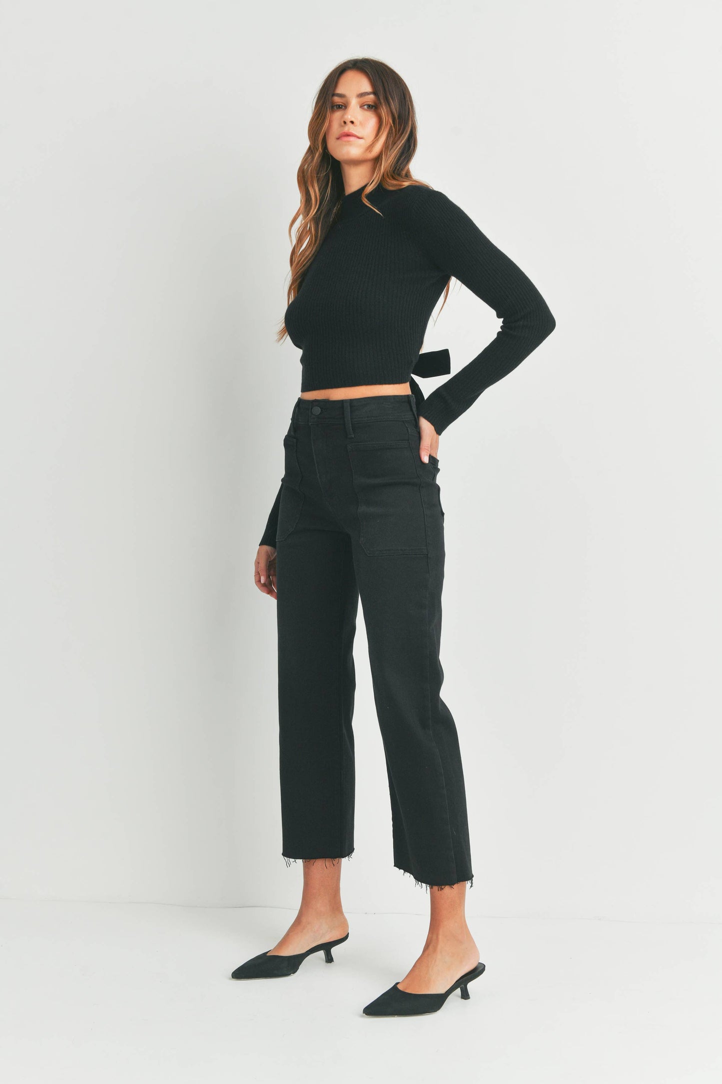 Black High Rise Utility Denim