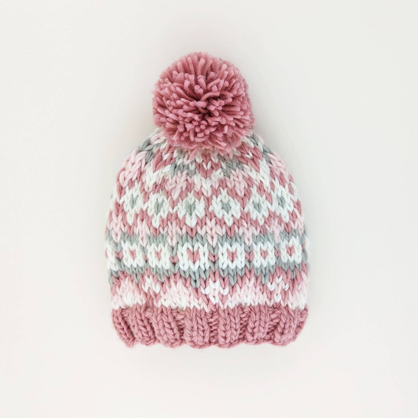 Kids Pink Pom Pom Beanie