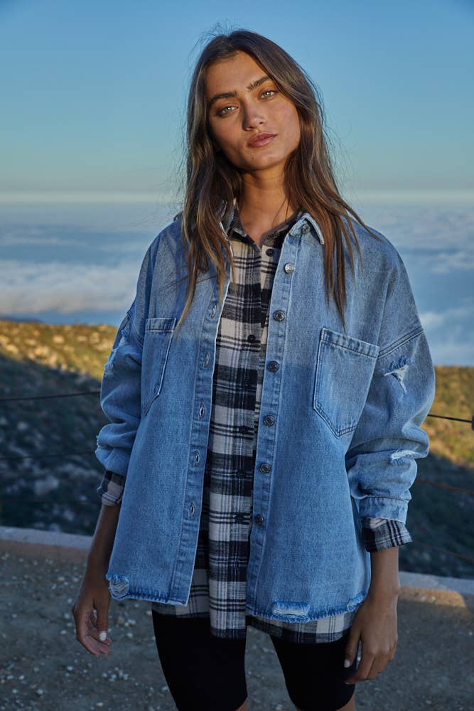 Washed Denim Button Down