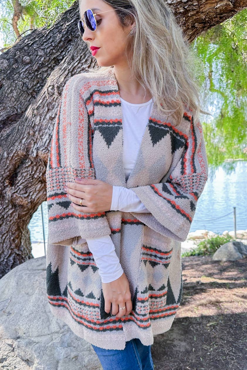 Olive Aztec Cardigan