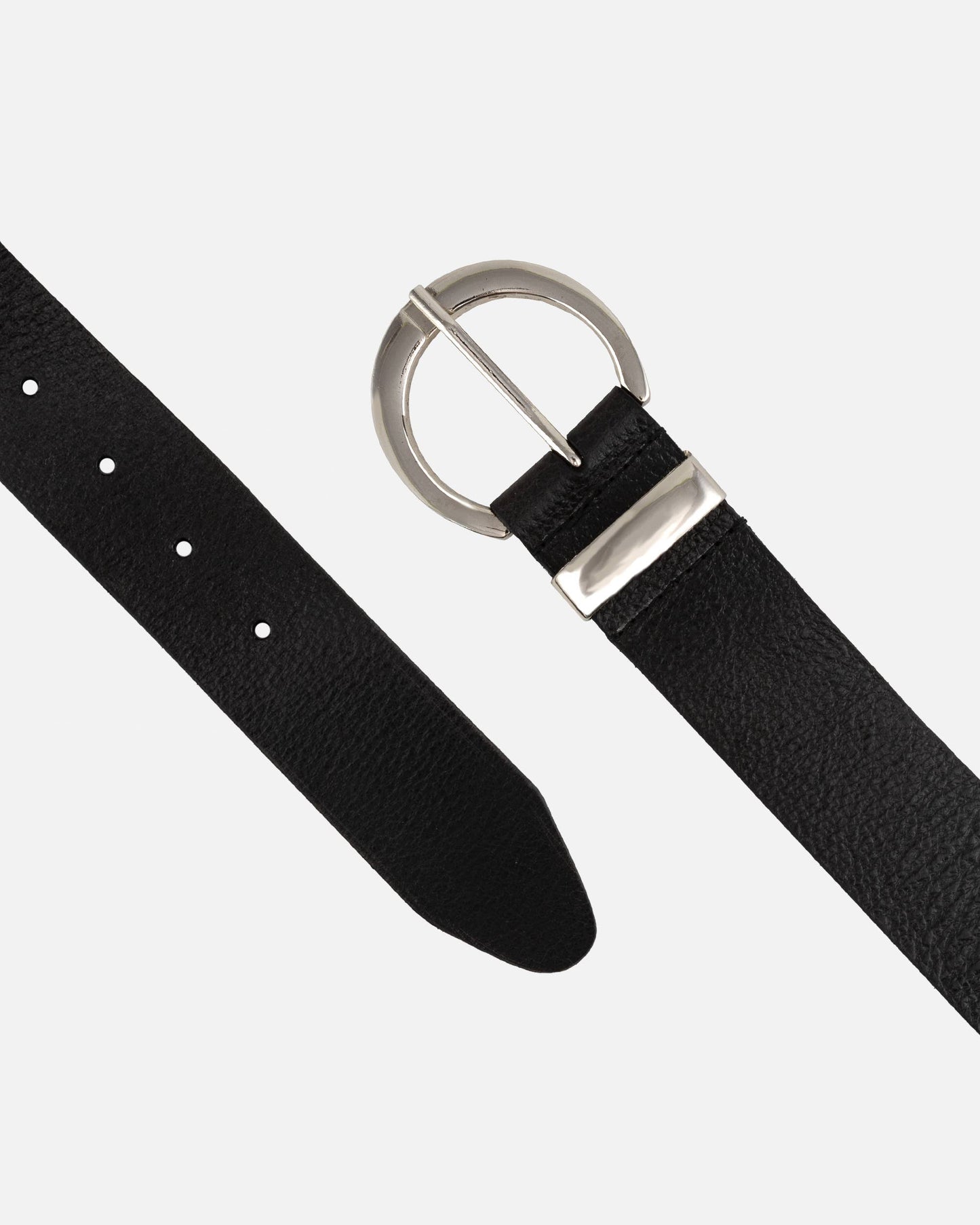 Crescent Buckle Leather Belt