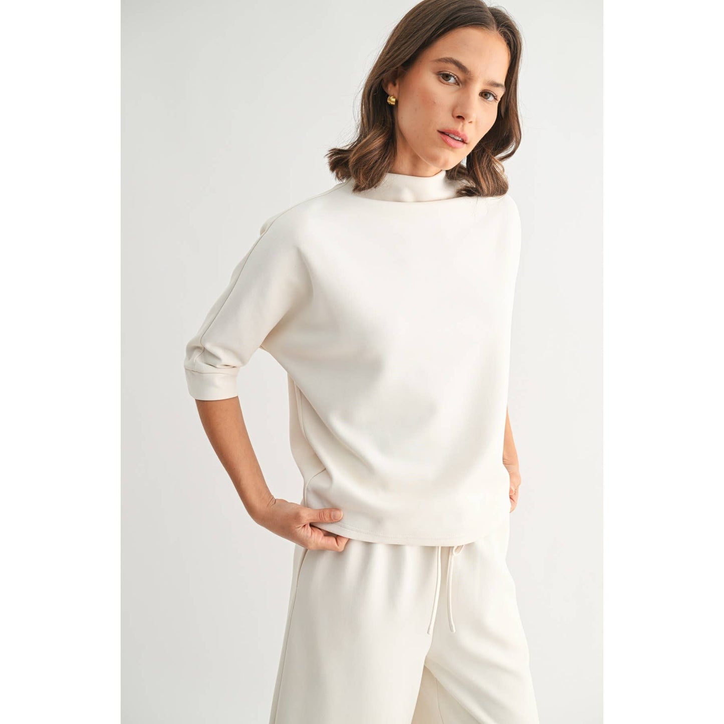 White Scuba Mock Neck