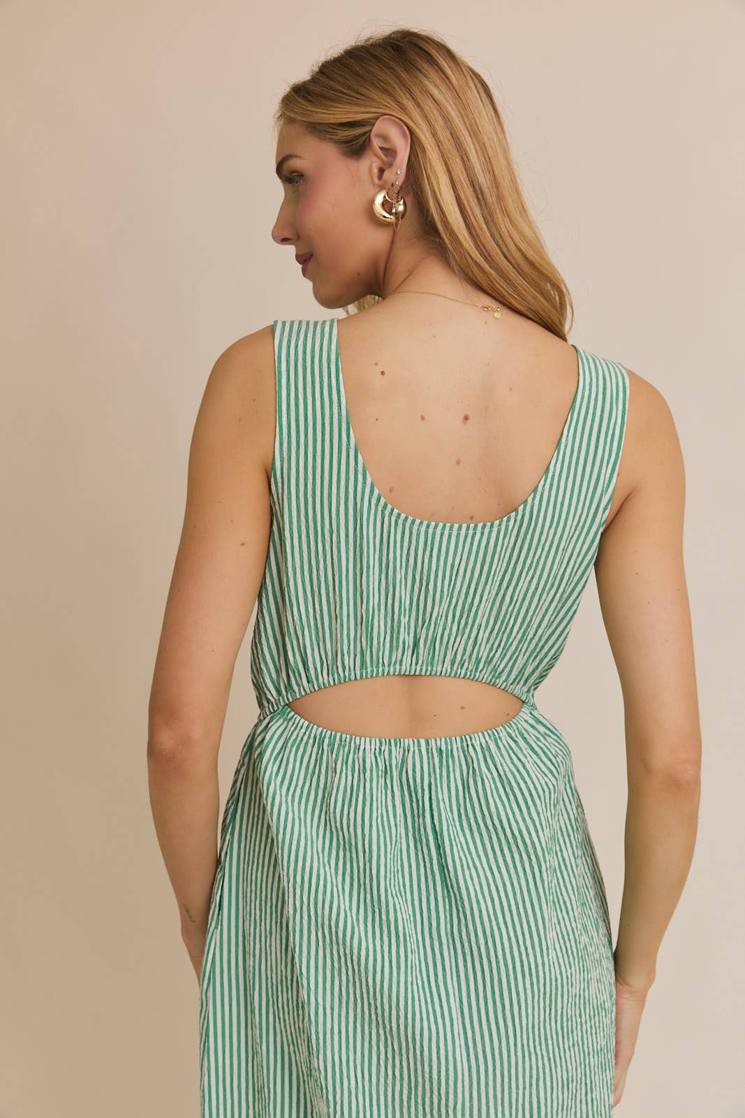 Green Striped Summer Dress