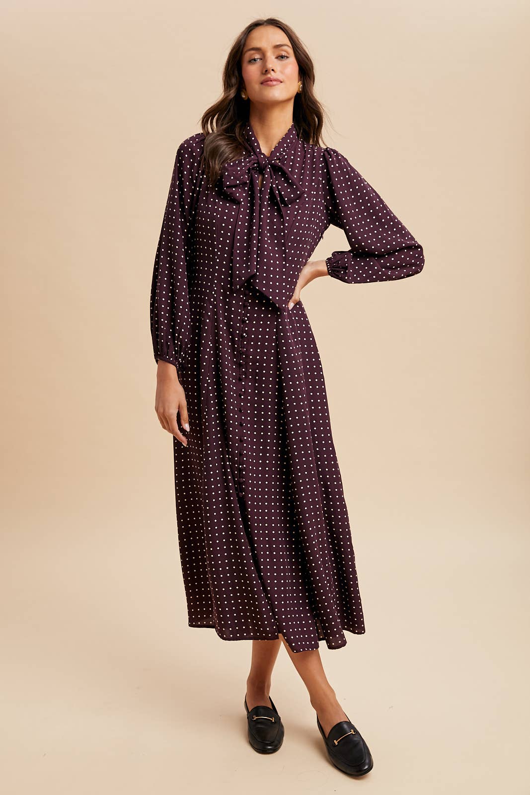 Sangria Polka Dot Dress