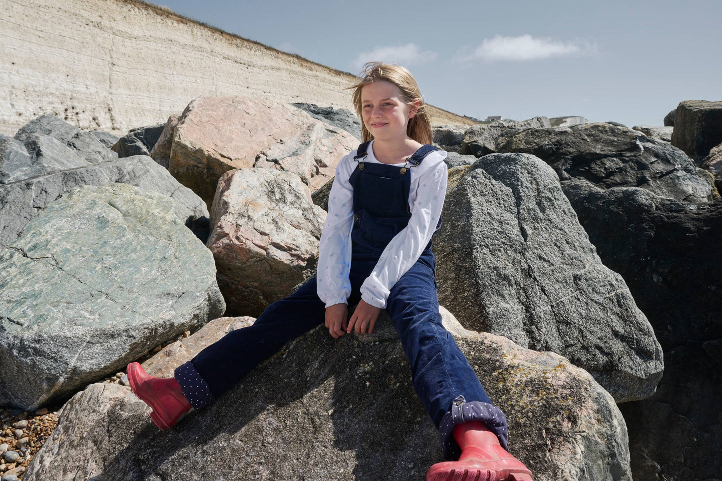 Kids Corduroy Dungarees - Navy