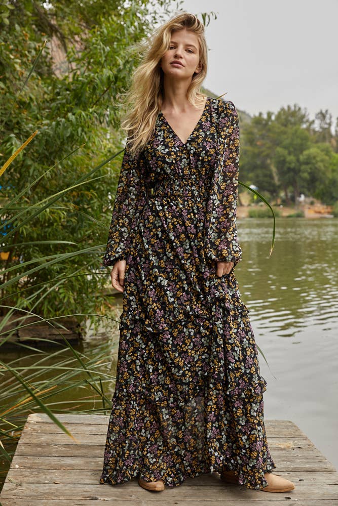 Floral Fall Maxi Dress