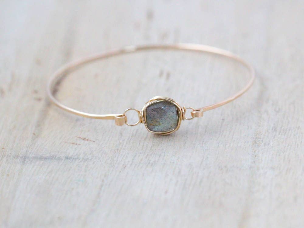 Gemstone Stacking Bracelet - Labradorite