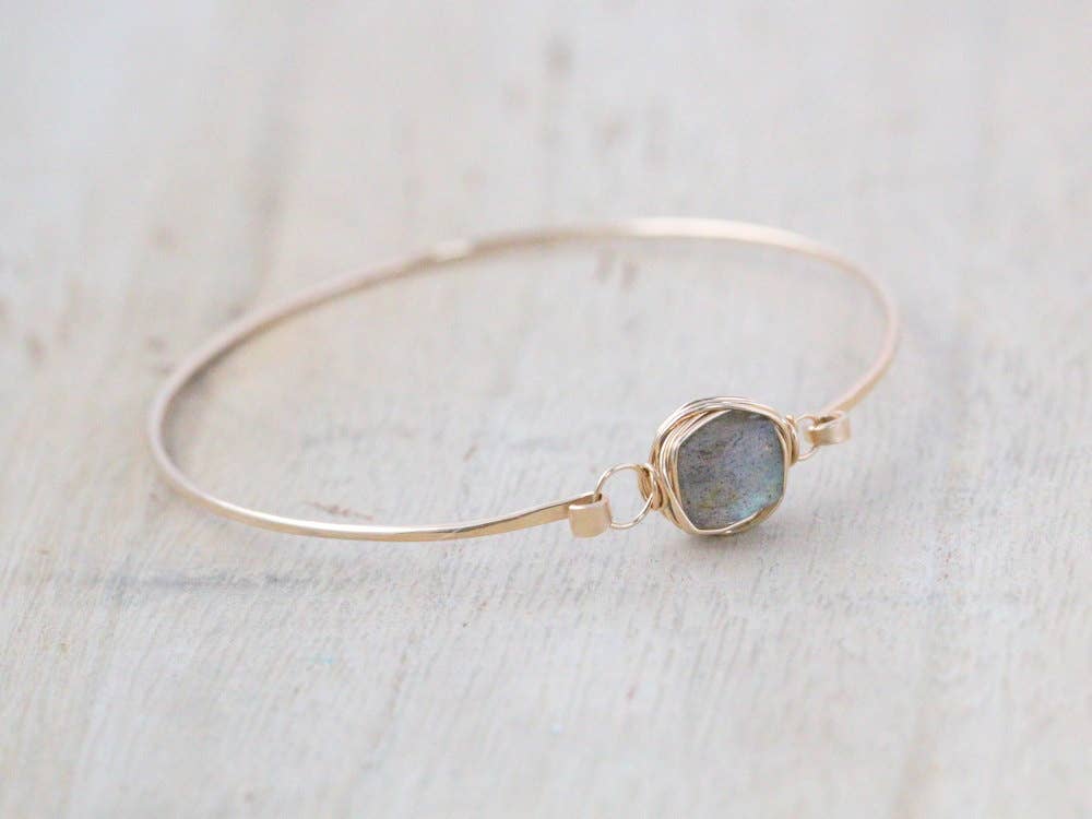 Gemstone Stacking Bracelet - Labradorite