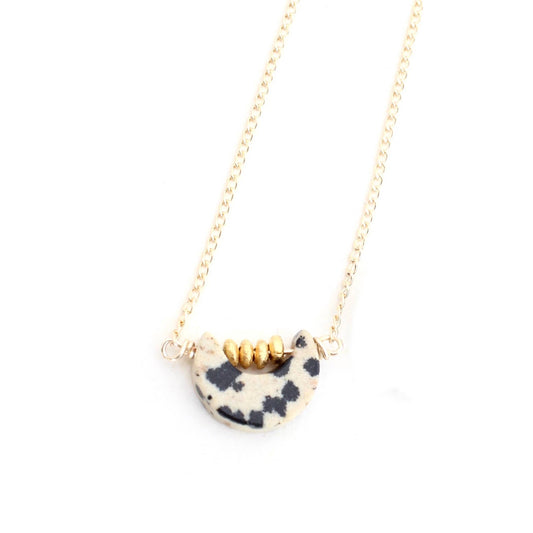 Petite Moon Gem Necklace