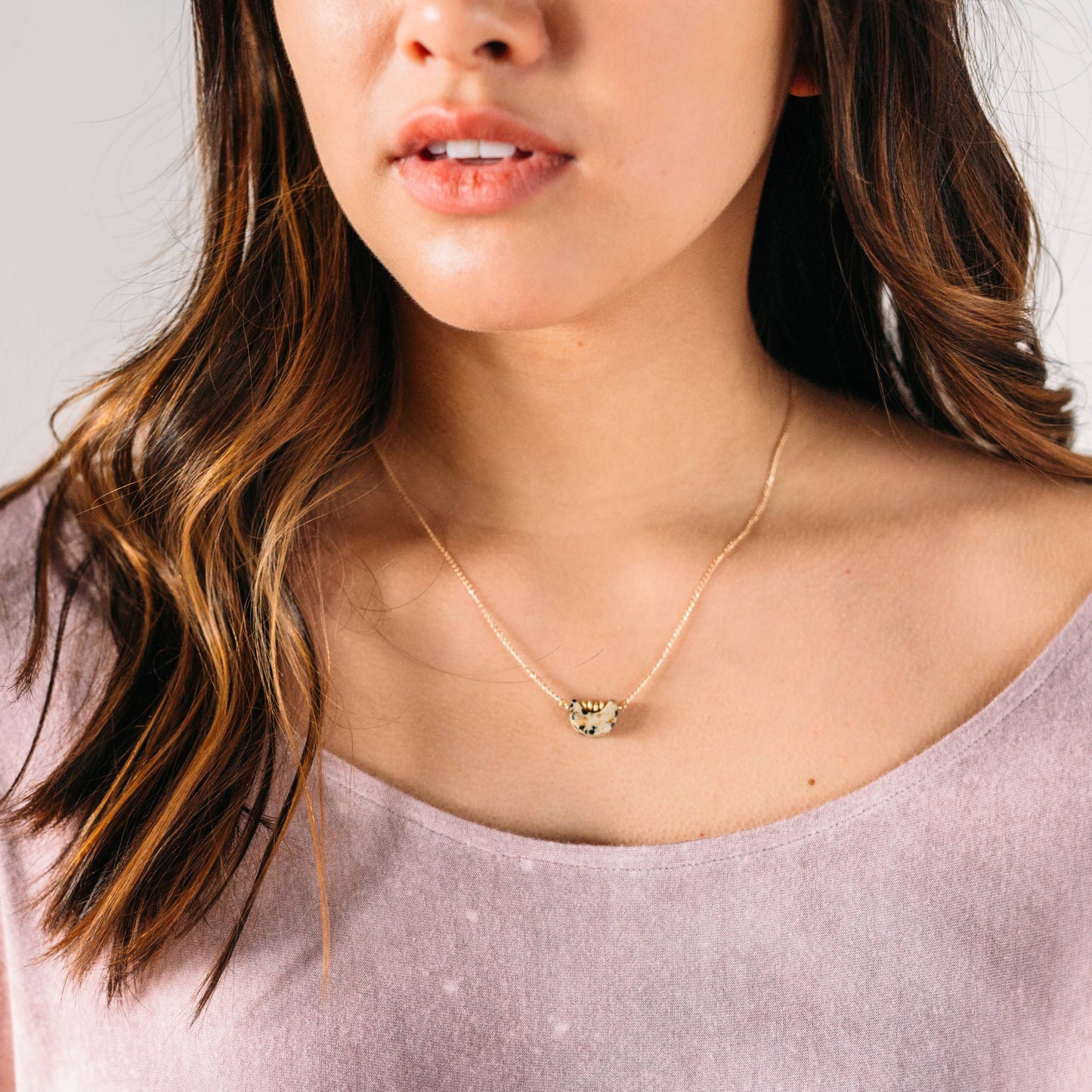 Petite Moon Gem Necklace