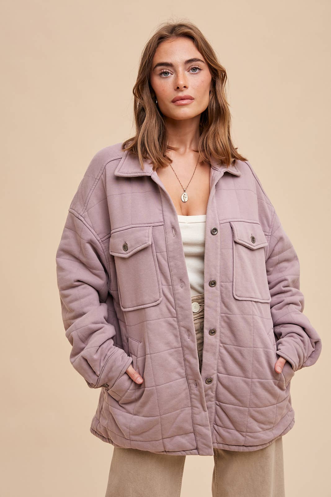 Rose Taupe Quilted Jacket