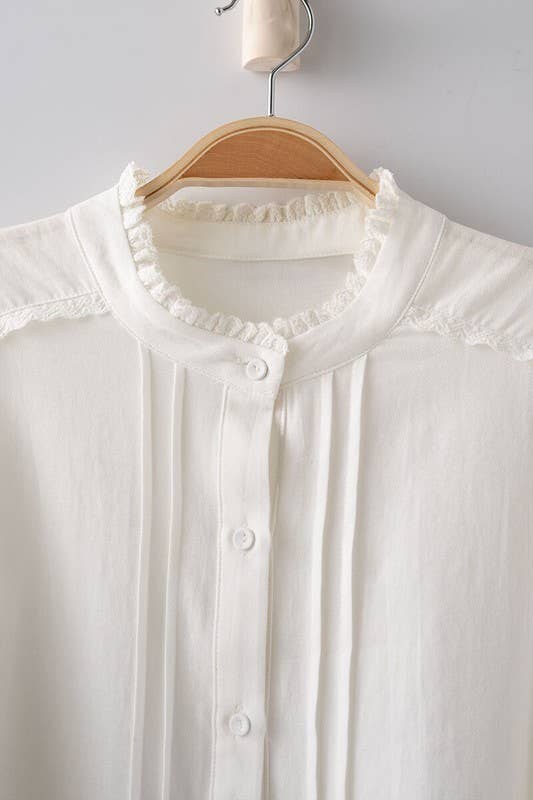 White Ruffle Blouse