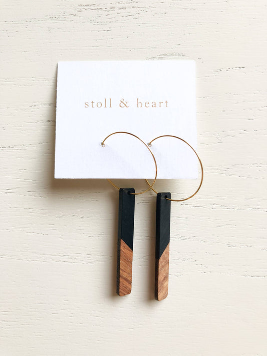 Black Wood Earrings