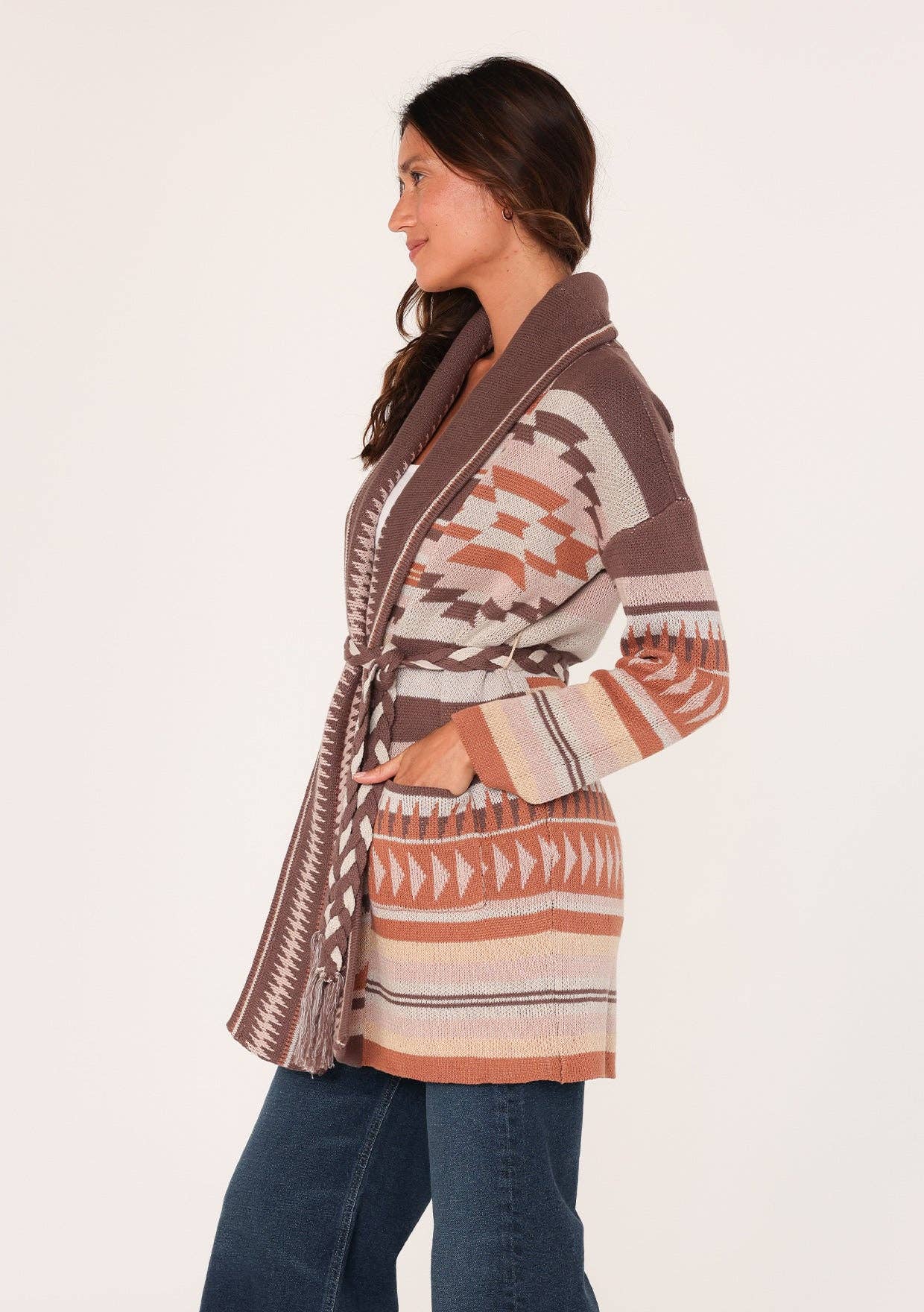 Heritage Jacquard Wrap Cardigan