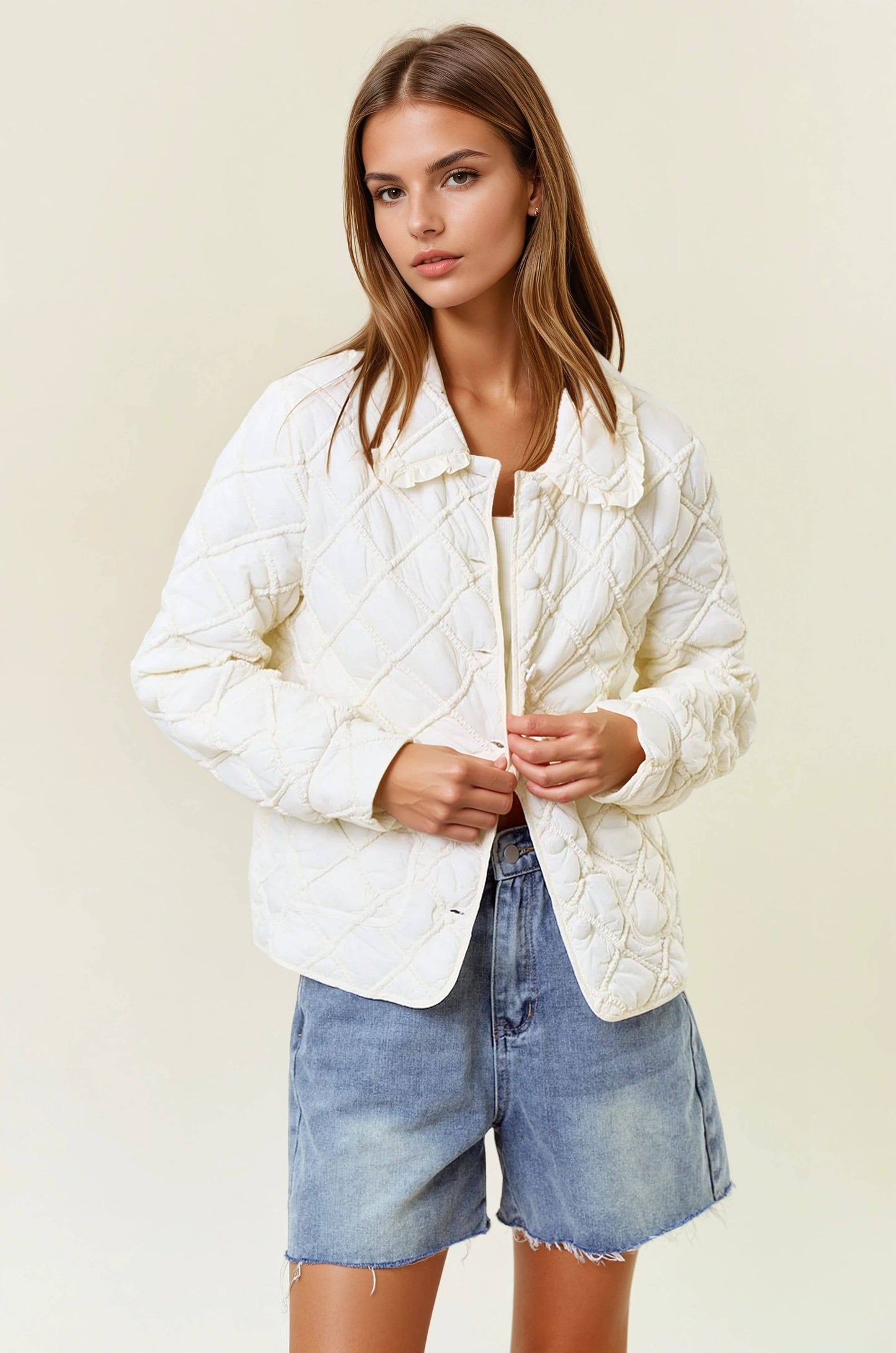 Ivory Quilted Jacket