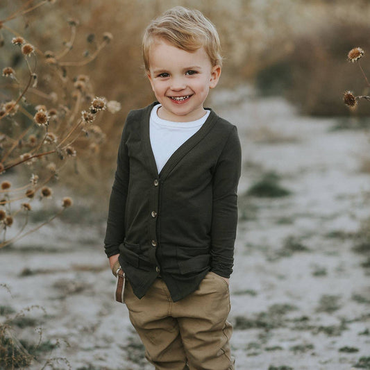 Kids Olive Cardigan