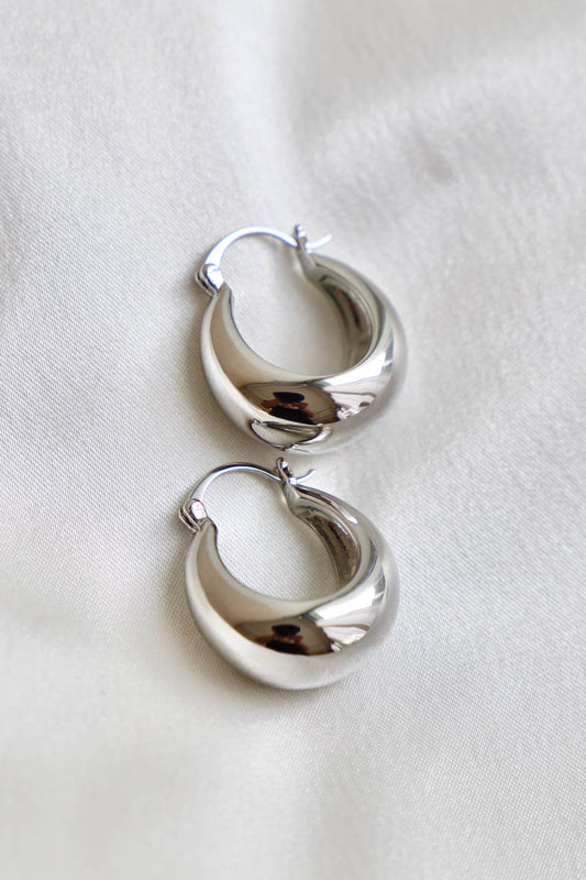 Silver Chunky Hoop Earrings