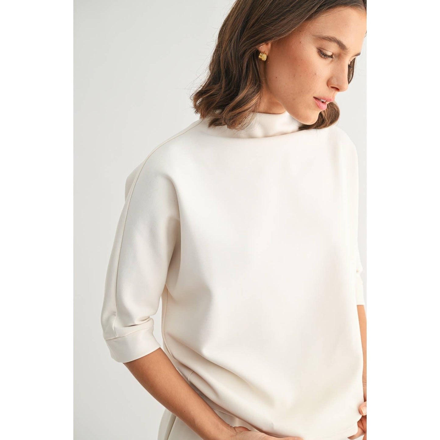 White Scuba Mock Neck