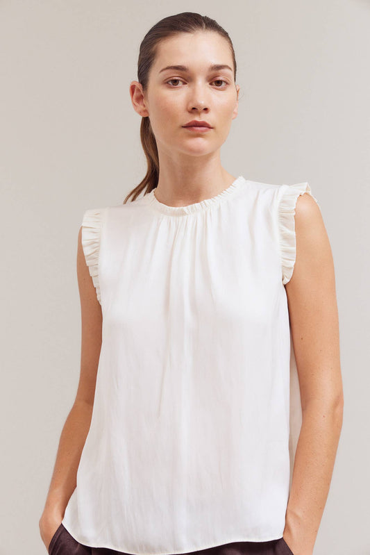 Ruffle Satin Tank