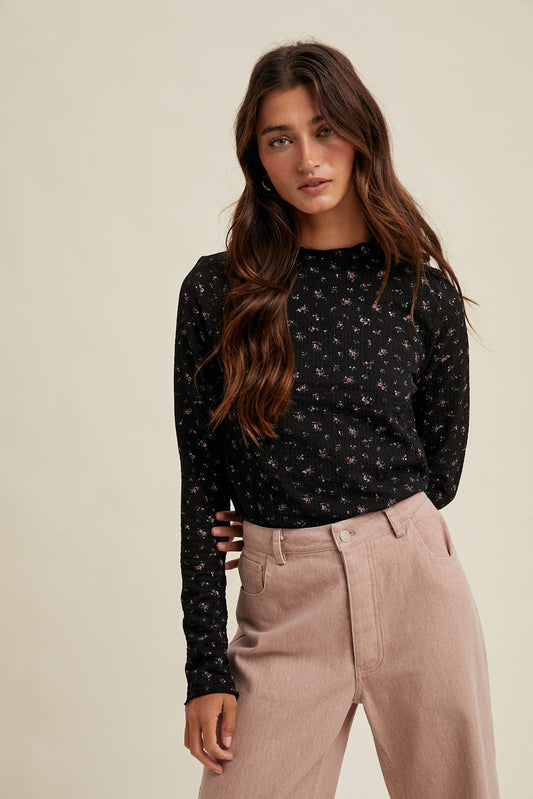 Floral Crinkle Top