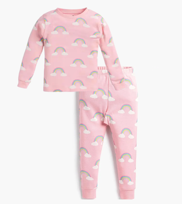 Kids Pink Rainbow Pajamas