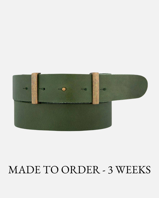 Green & Gold Leather Belt