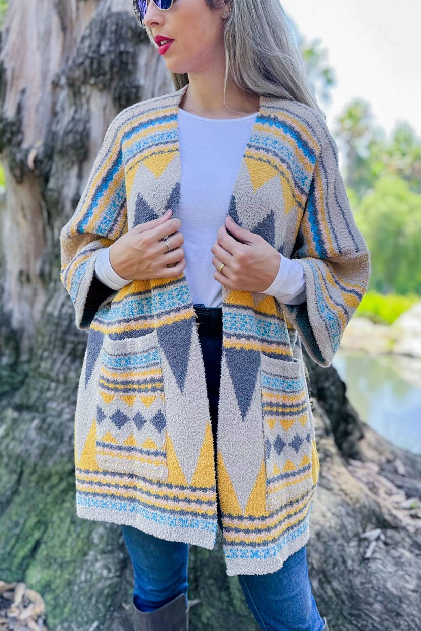 Yellow Aztec Cardigan