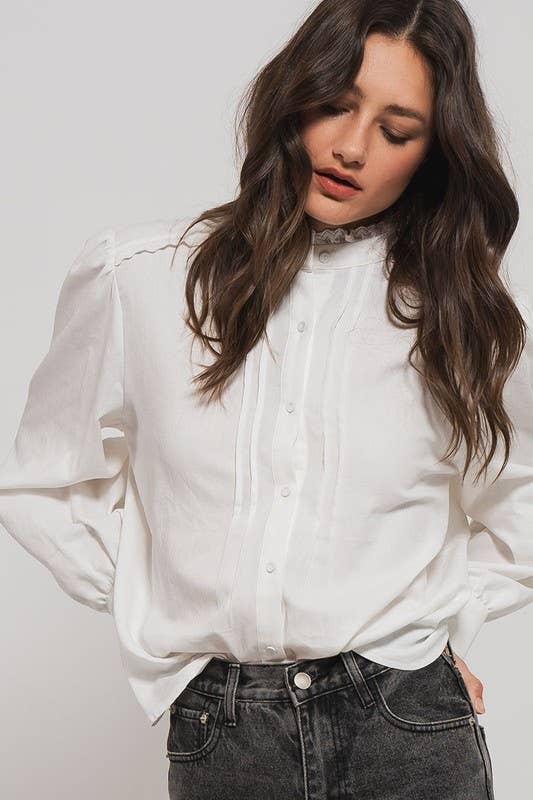 White Ruffle Blouse