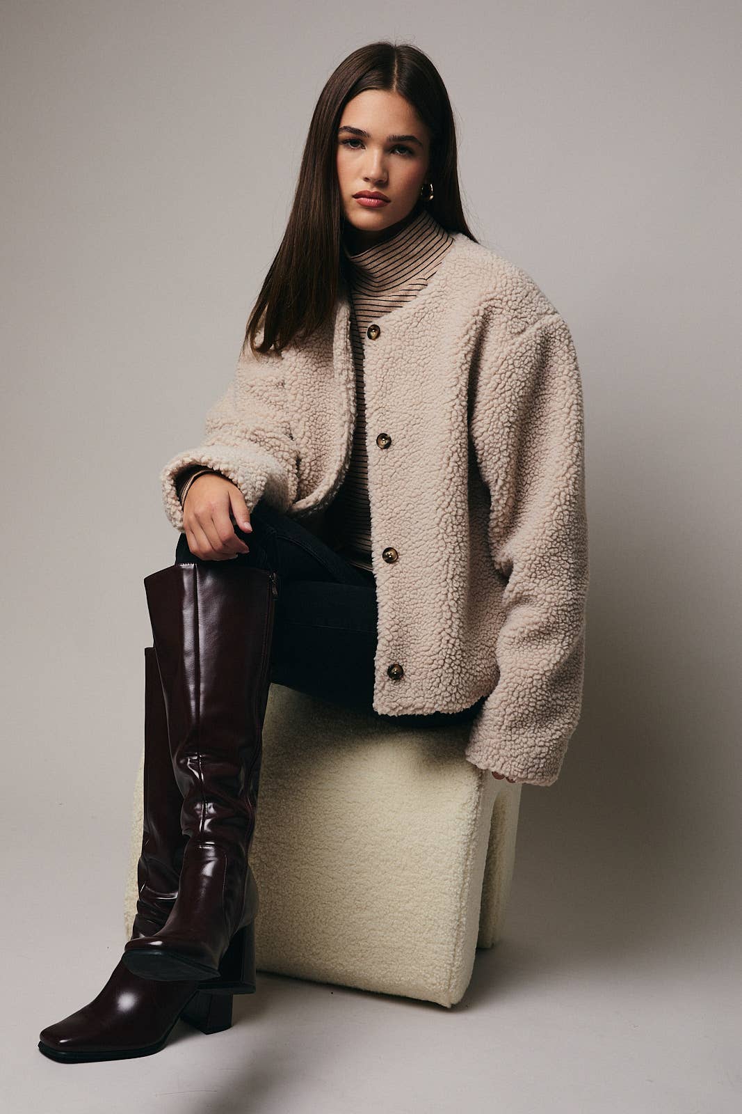 Oatmeal Sherpa Jacket