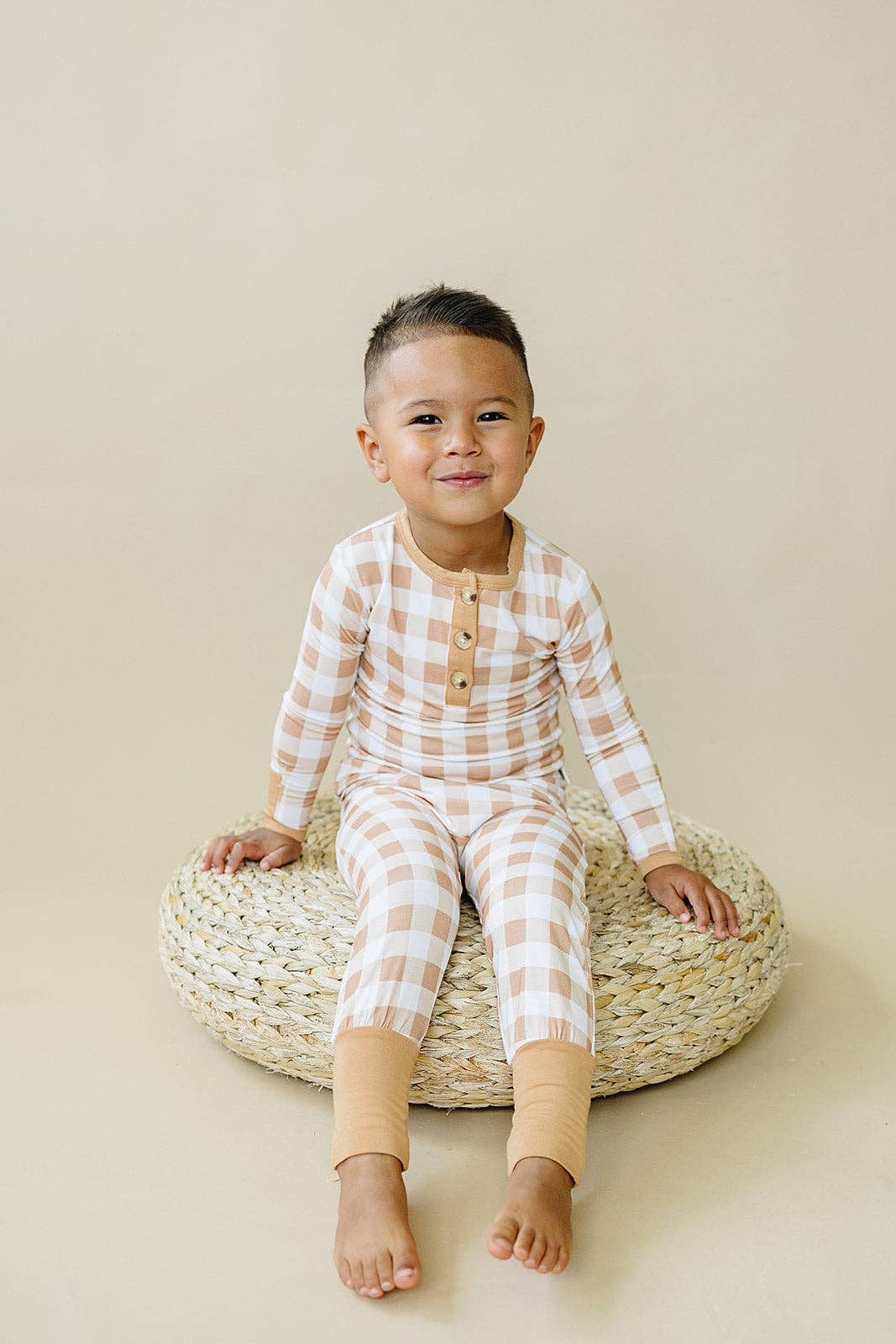 Kids Golden Gingham Pajamas