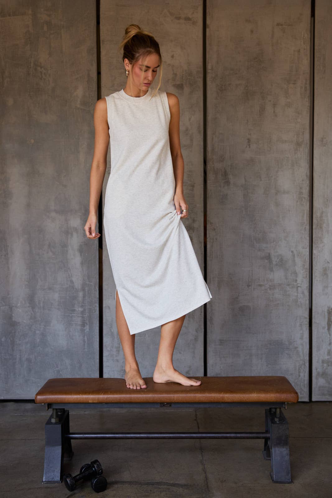 Melange Sleeveless Maxi Dress