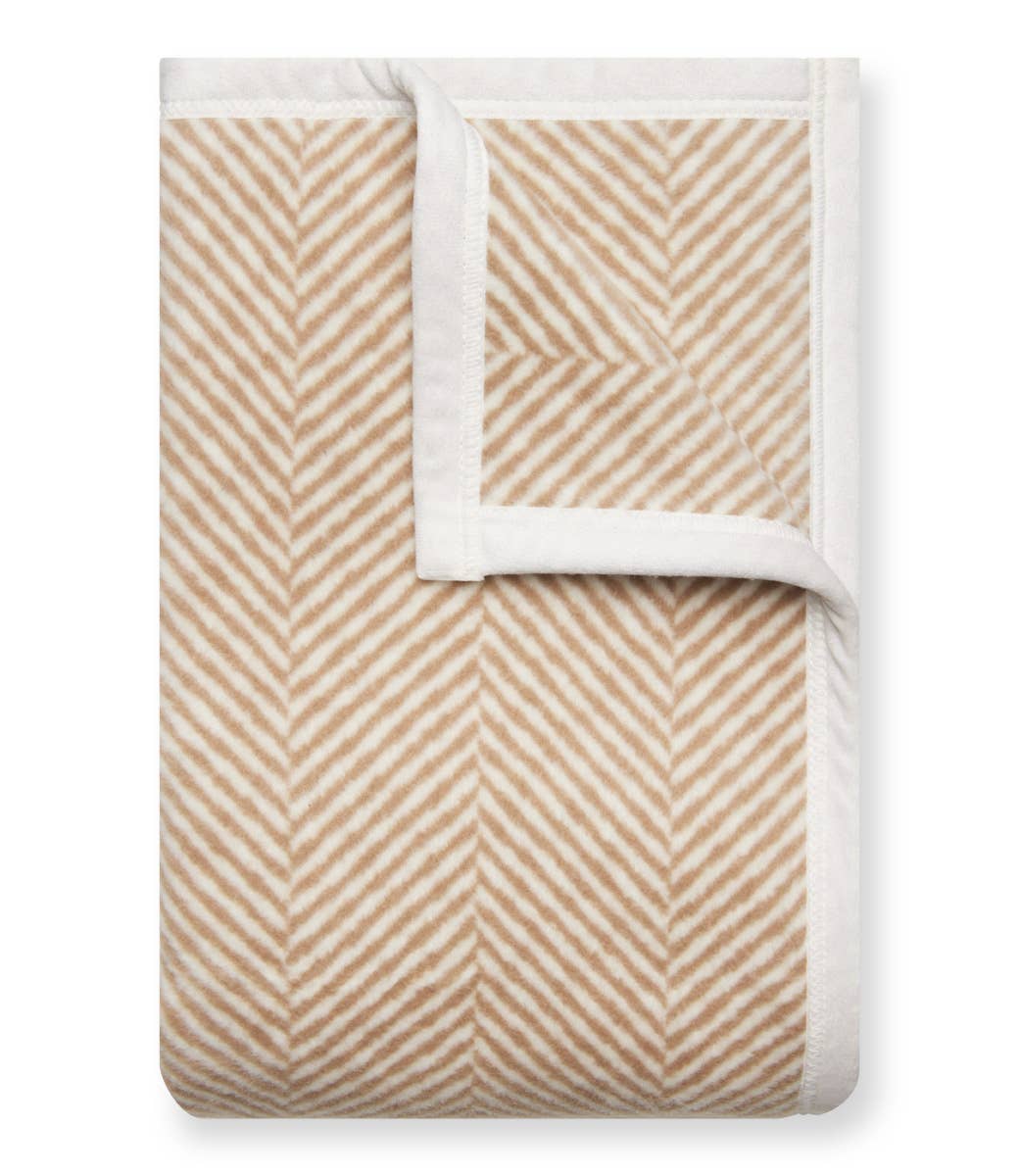 ChappyWrap Harborview Herringbone Tan Blanket